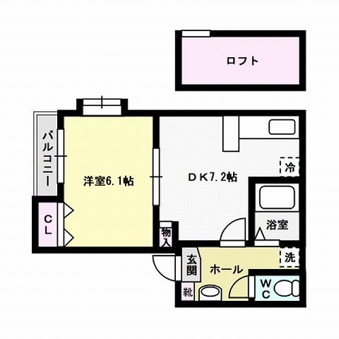 福岡市博多区博多駅南のアパートの間取り