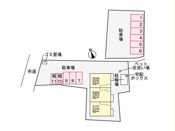 【碧南市浜寺町のアパートの駐車場】