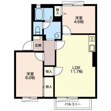 四日市市日永のアパートの間取り