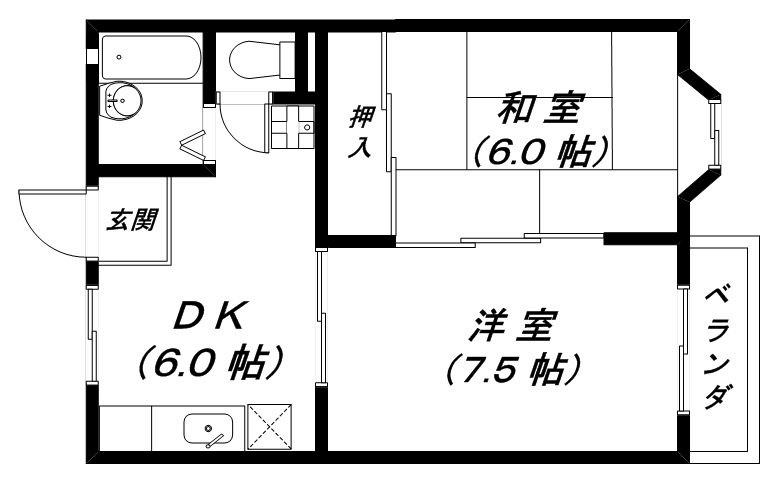 近江八幡市鷹飼町北のアパートの間取り