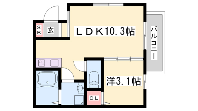 神戸市西区伊川谷町潤和のアパートの間取り