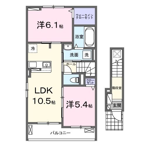 【リデアル三川　Ａの間取り】