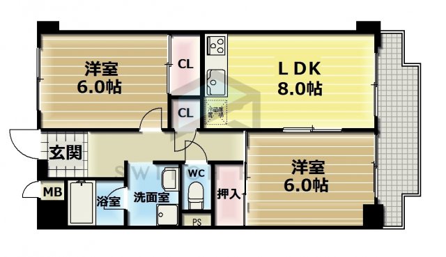 サンハイツ菱南の間取り