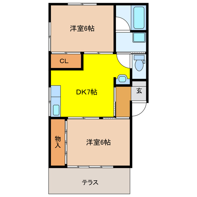 袋井市豊沢のアパートの間取り