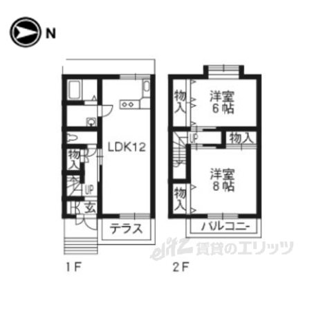 京都市左京区岩倉北池田町のアパートの間取り