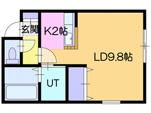 北広島市広葉町のアパートの間取り