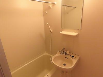 バス・シャワールーム　洗面台とユニット式のお風呂です