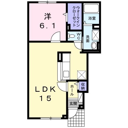 滝川市東町のアパートの間取り