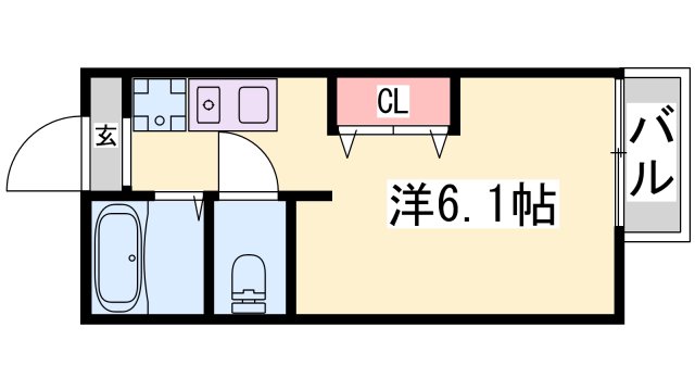 姫路市大津区天満のアパートの間取り