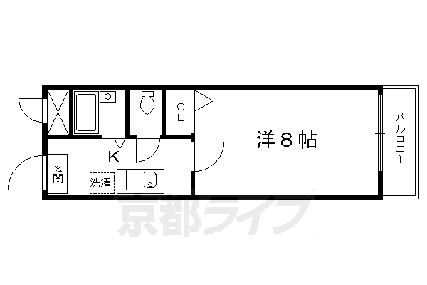 京都市伏見区深草秡川町のマンションの間取り