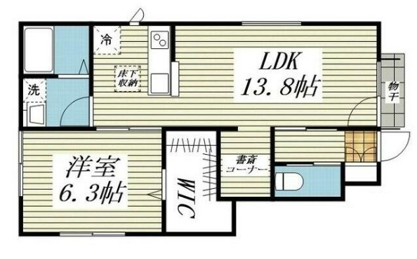 足立区東綾瀬のアパートの間取り