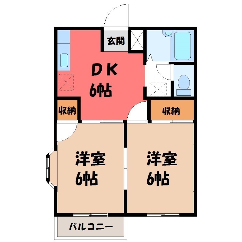 太田市鳥山上町のアパートの間取り