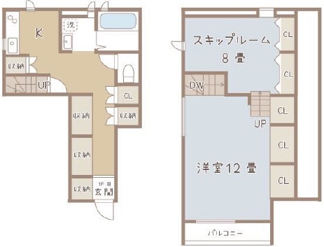 板野郡藍住町富吉のアパートの間取り