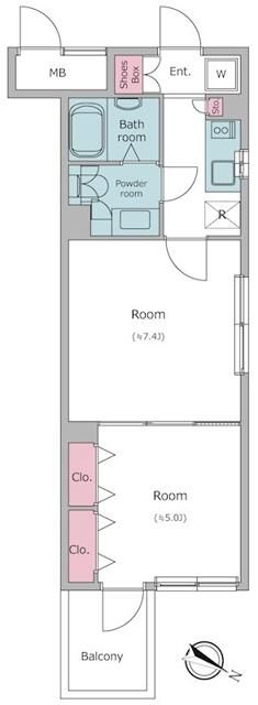 新宿区西新宿のマンションの間取り