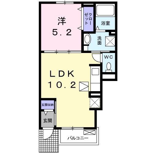 【富士宮市万野原新田のアパートの間取り】