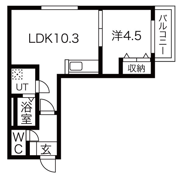 札幌市中央区北三条西のマンションの間取り