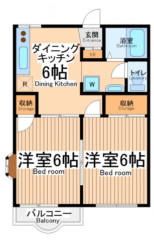 立川市一番町のアパートの間取り