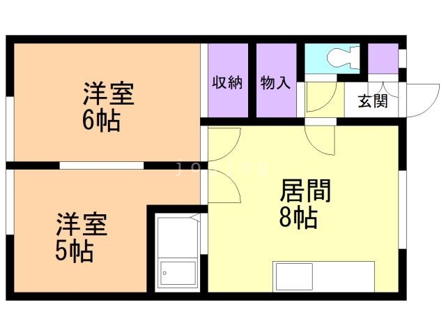 札幌市北区新琴似七条のアパートの間取り