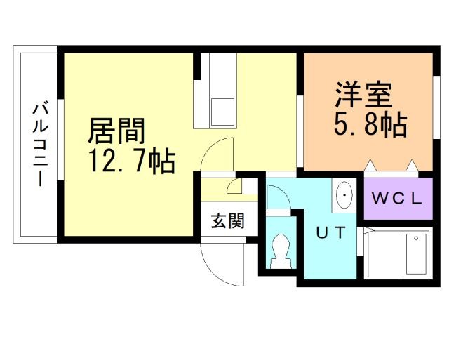 函館市湯川町のマンションの間取り