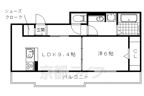 京都市右京区西京極郡町のアパートの間取り