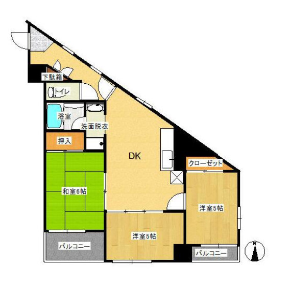 川崎市川崎区台町のマンションの間取り