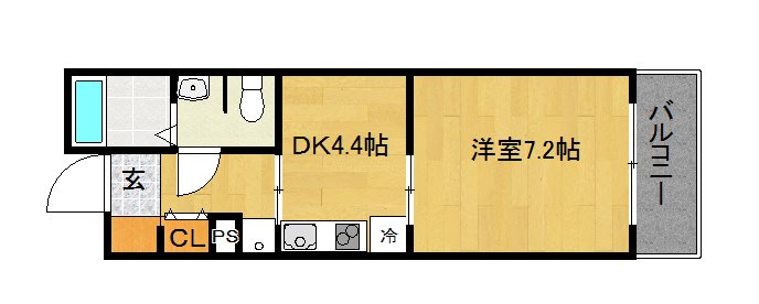 京都市北区等持院東町のマンションの間取り