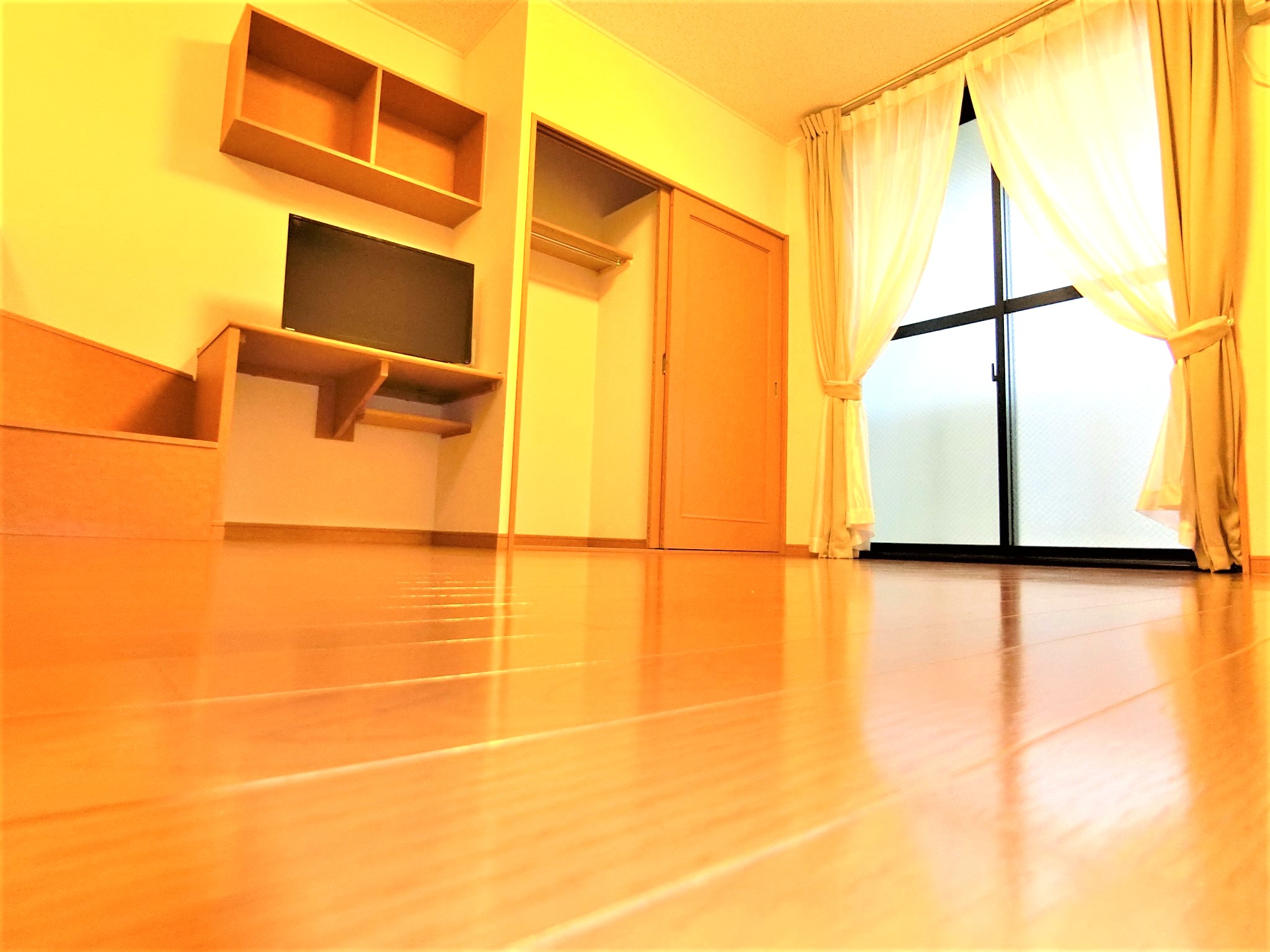 収納　テレビ・クローゼット・カーテンレース・エアコン・照明を完備☆