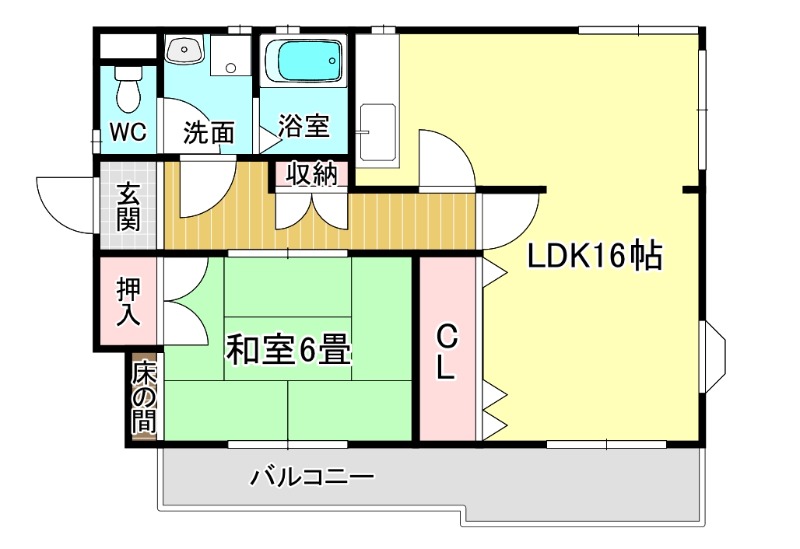 阪急箕面線 箕面駅 徒歩6分 3階建 築47年の間取り写真
