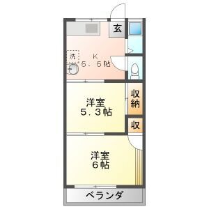 奥田ハイツの間取り写真