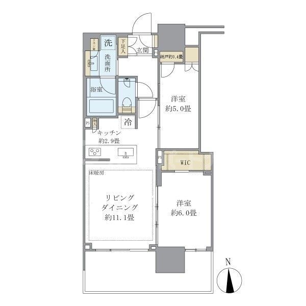 グランドシティタワー月島の間取り写真