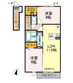 多摩都市モノレール 柴崎体育館駅 徒歩4分 2階建 築10年の間取り写真