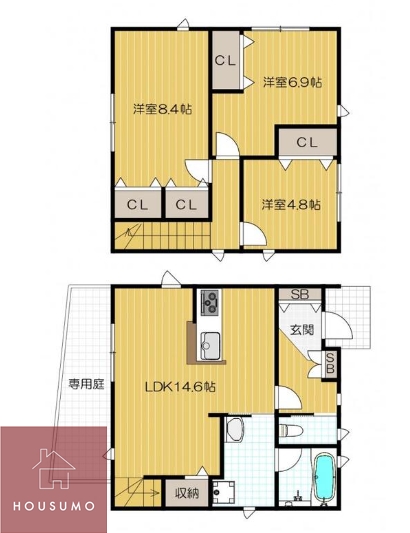 柴原町3丁目貸家の間取り写真