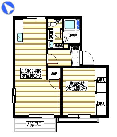 グレージュコータース　（2F）の間取り