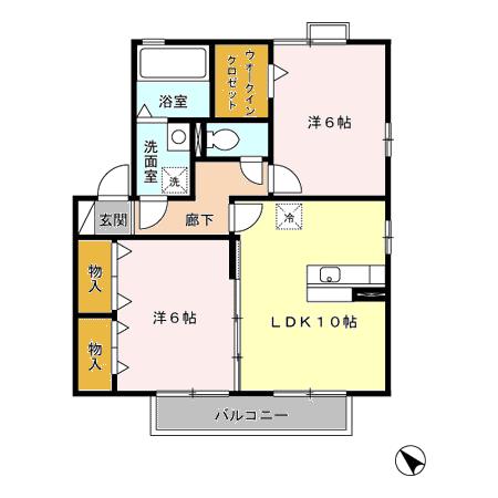 雲仙市吾妻町牛口名のアパートの間取り