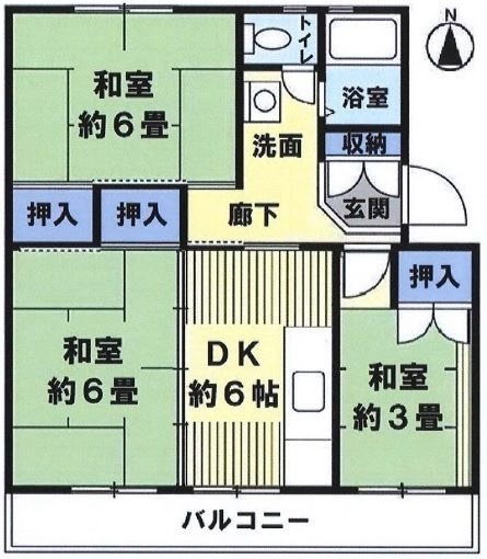 村上団地　3-37号棟3-37号棟の間取り