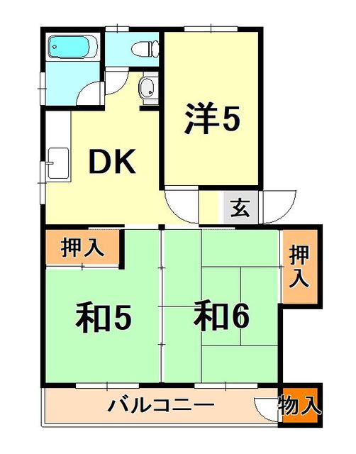 神戸市灘区篠原南町のマンションの間取り