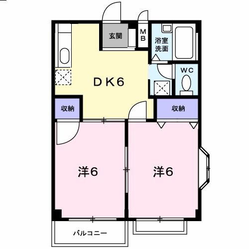 新潟県新潟市中央区山二ツ３（アパート）の賃貸物件の間取り