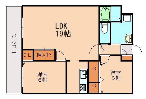 飯塚市新飯塚のマンションの間取り