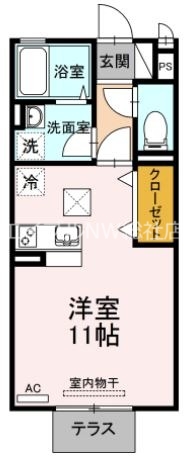 総社市真壁のアパートの間取り