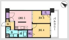 福岡市博多区豊のマンションの間取り