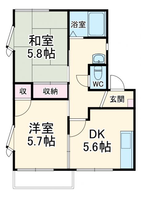 秦野市千村のアパートの間取り