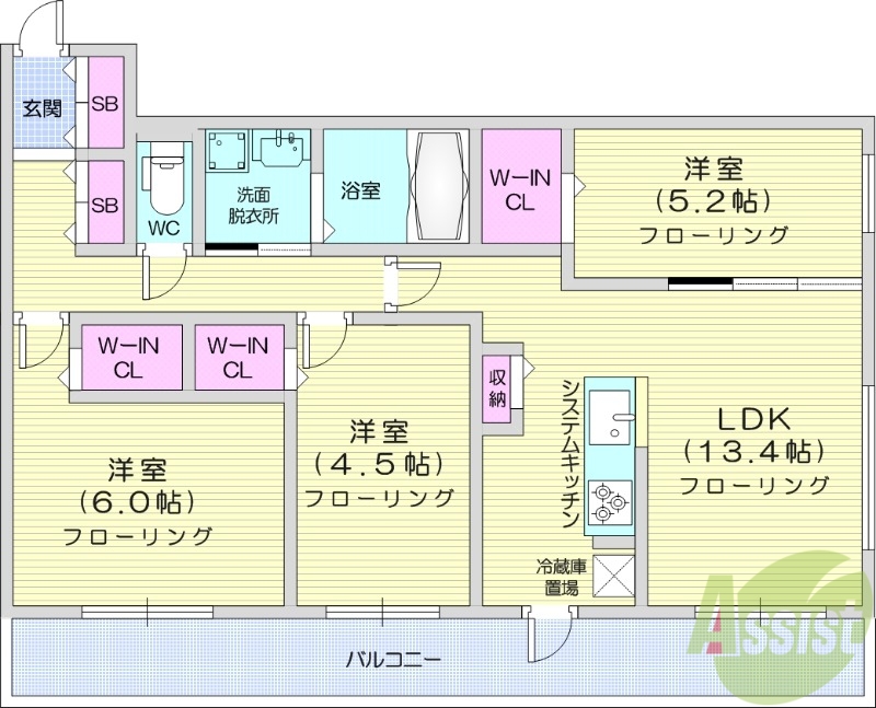 S-RESIDENCE二十四軒avelisの間取り