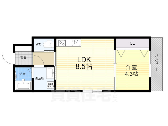 東大阪市昭和町のアパートの間取り