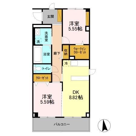 牛久市ひたち野西のマンションの間取り