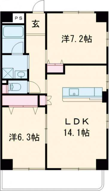 【豊橋市大岩町のマンションの間取り】