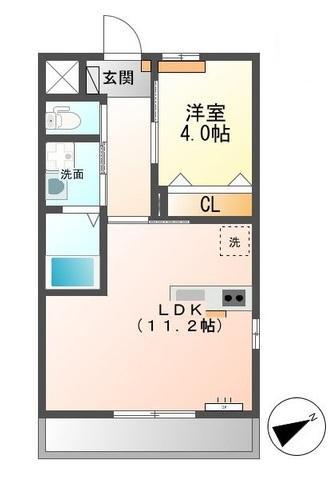 東広島市西条町助実のアパートの間取り