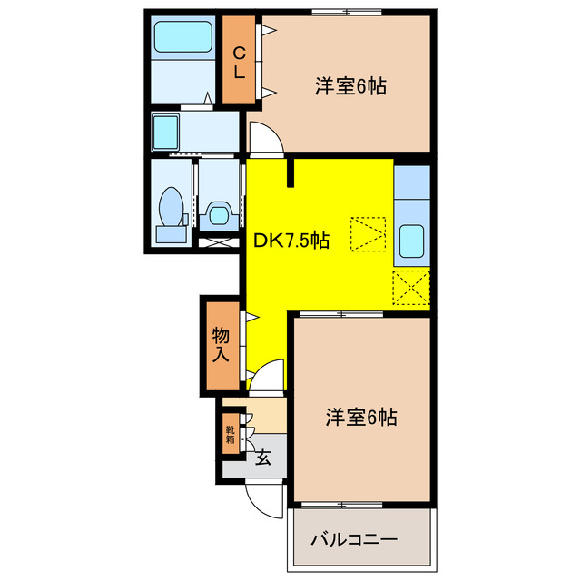 ブリアンアルカンシェルＡの間取り