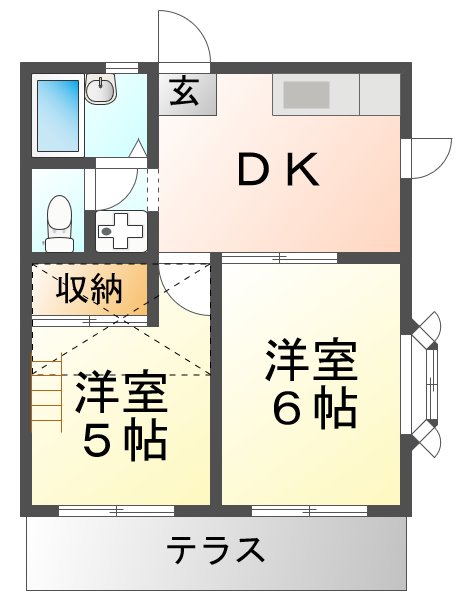 神戸市垂水区青山台のアパートの間取り