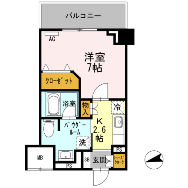 京都市伏見区竹田向代町川町のマンションの間取り