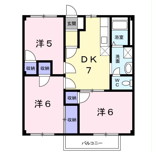 岩国市中津町のアパートの間取り